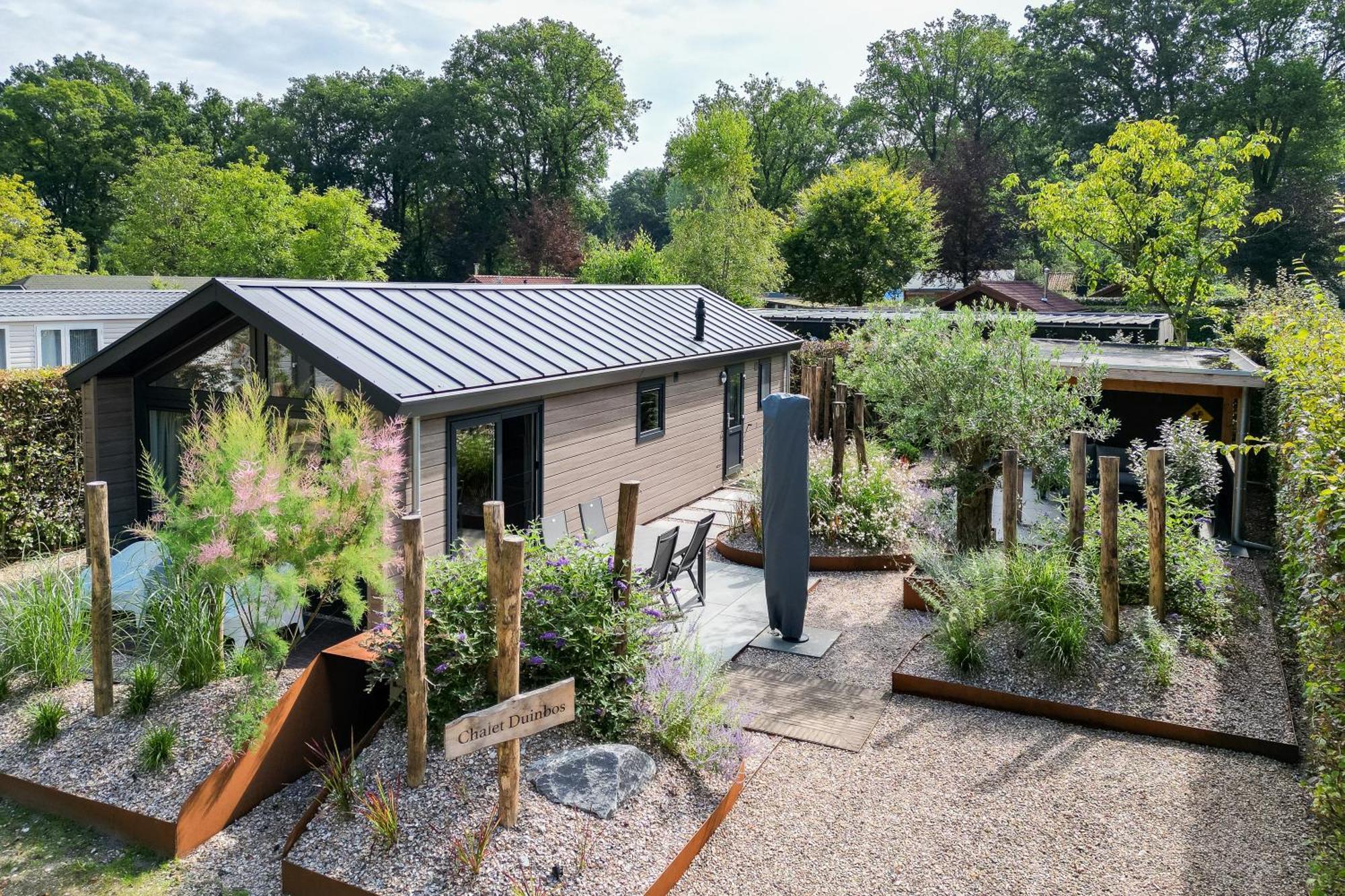 Modern Ingericht Chalet Op Groen Park Op De Veluwe Epe Eksteriør billede