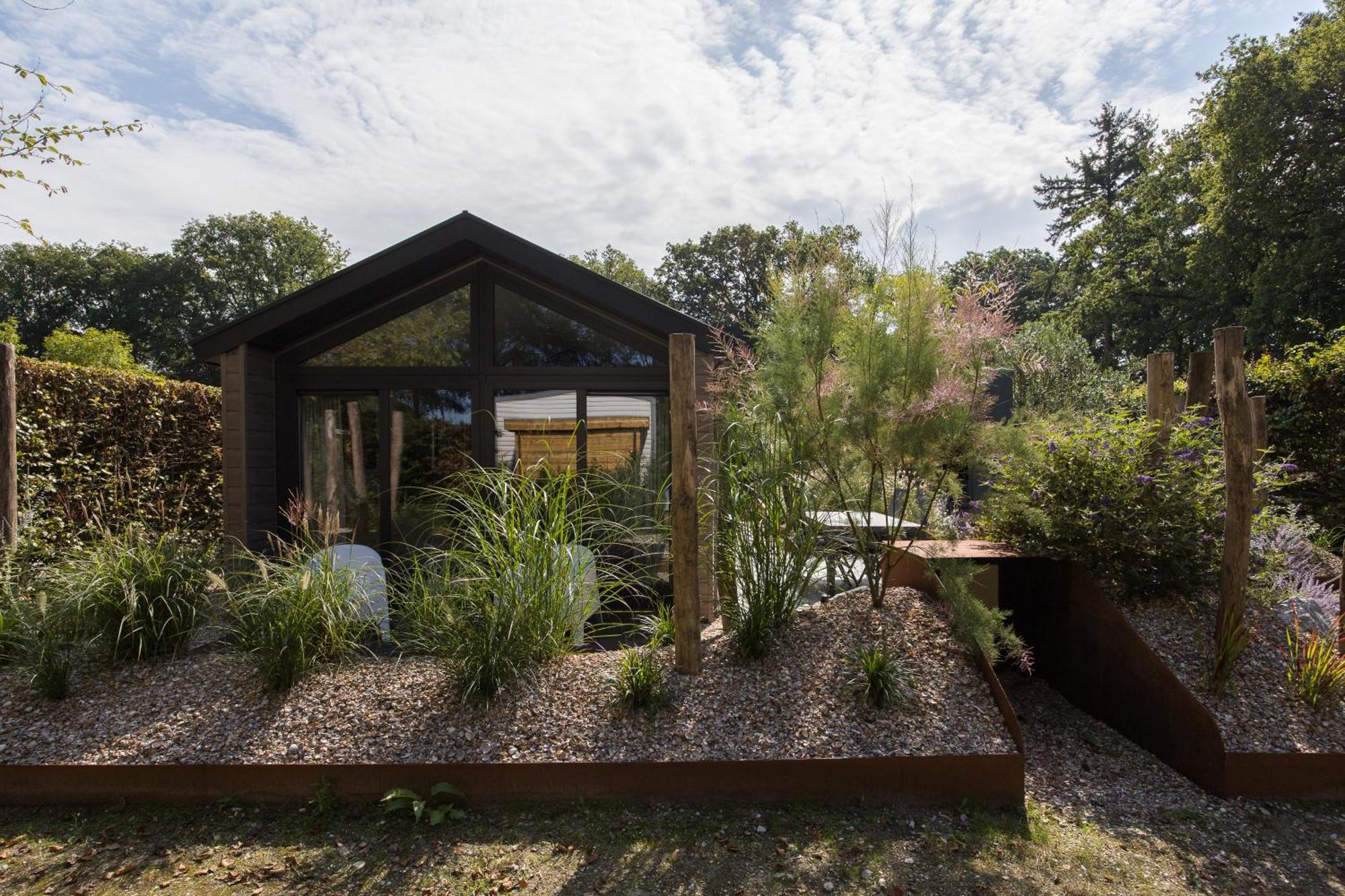 Modern Ingericht Chalet Op Groen Park Op De Veluwe Epe Eksteriør billede