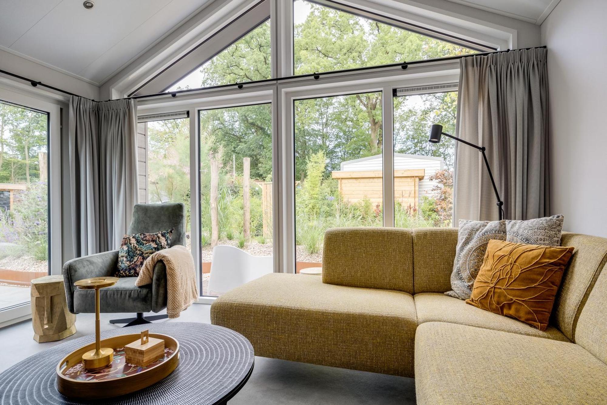 Modern Ingericht Chalet Op Groen Park Op De Veluwe Epe Eksteriør billede