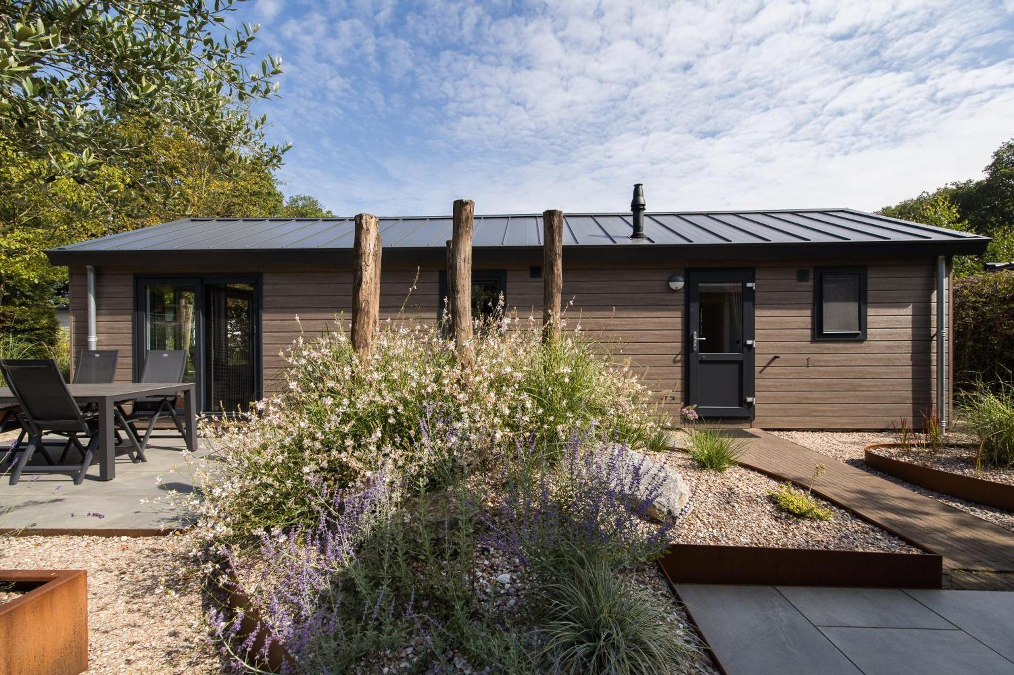 Modern Ingericht Chalet Op Groen Park Op De Veluwe Epe Eksteriør billede